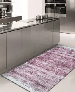 Běhouny Fialový koberec do kuchyně s třásněmi