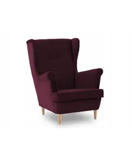 Židle Vínově-fialové křeslo ve skandinávském stylu