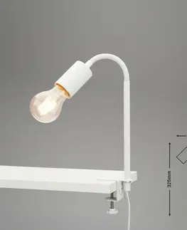 Lampy na noční stolek BRILONER Svítidlo se svorkou pr. 1x E27 10W bílé BRI 2600-016