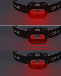 Čelovky Solight čelová LED svítilna, 3W + červené světlo, 3x AAA WH27