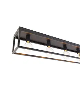 Stropni svitidla Průmyslová stropní lampa černá 99,5 cm 4světelná - klec