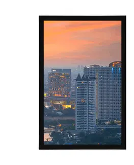 Města Plakát západ slunce ve městě Bangkok