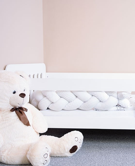 Postele Dětská postel se zábranou STAPELIAN 160x80 cm, bílá