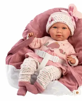 Hračky panenky LLORENS - 74014 NEW BORN - realistická panenka miminko se zvuky a měkkým látkovým tělem - 42