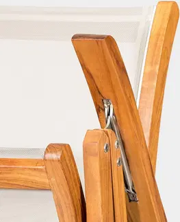 Zahradní židle a křesla DEOKORK Zahradní teakové křeslo polohovatelné DIVA