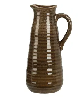 Vázy keramické Kameninová váza/džbán Busara 10,5 x 24 cm, hnědá