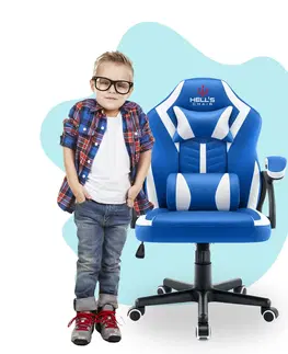 Herní křesla Dětská hrací židle HC - 1001 modrá a bílá