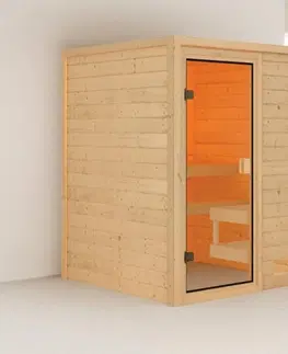 Sauny Interiérová finská sauna 145 cm s kamny 3,6 kW Dekorhome