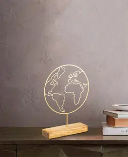  Hanah Home Kovová dekorace World 40 cm zlatá