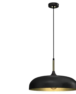 Svítidla  Lustr na lanku LINCOLN 1xE27/60W/230V pr. 45 cm černá 