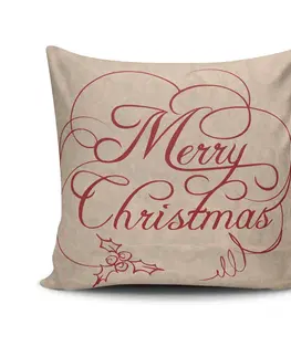 Polštářky a polštáře Dekorační polštář MERRY CHRISTMAS 43 cm polyester-bavlna