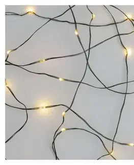 Vánoční řetězy a lamety EMOS Vánoční LED řetěz Nanos zelený s časovačem 15 m teplá bílá
