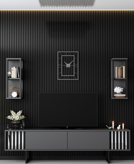 Obývací stěny Obývací stěna BAIB, antracit/černá