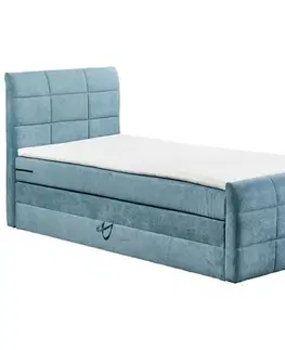 Americké postele Boxspring postel KUBA 100x200 Cm Modrá