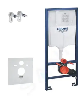 Záchody GROHE Solido Set předstěnové instalace, klozetu a sedátka Bau Ceramic, softclose, tlačítko Even, chrom SANI15BB1100