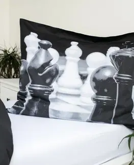 Povlečení Jerry Fabrics Bavlněné povlečení Šachy, 140 x 200 cm, 70 x 90 cm