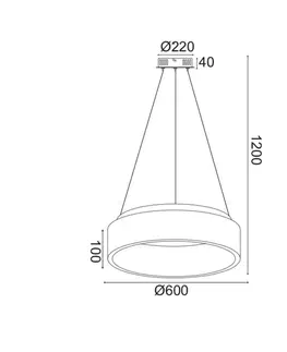 LED lustry a závěsná svítidla ACA Lighting Decoled LED závěsné svítidlo BR81LEDP60WH