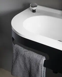 Koupelnové baterie SAPHO PULSE konzole s držákem ručníků, pravá, černá mat BM658-CP