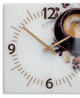 Kuchyňské hodiny Kuchyňské hodiny s dřevěnými ručičkami a motivem kávy