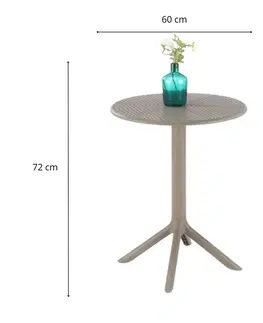 Zahradní stolky HALMAR Zahradní kulatý stůl CALVO 60 cm khaki