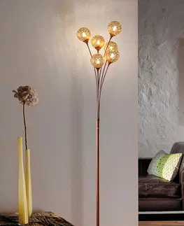 Stojaci lampy Venkovská stojací lampa 6 světel v rezavě hnědé barvě - Kréta