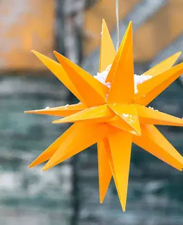Vánoční světelná hvězda STERNTALER LED dekorační hvězda, 18cípá hvězda, Ø 25cm, žlutá