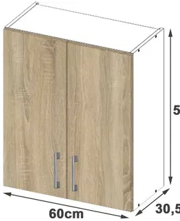 Kuchyňské dolní skříňky Ak furniture Kuchyňská závěsná skříňka W 60 cm D2 Artus bílá/sonoma