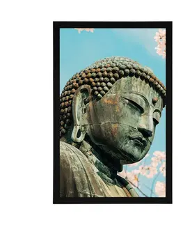 Feng Shui Plakát socha Buddhy u třešně