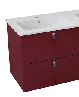 Koupelnový nábytek SAPHO MITRA umyvadlová skříňka s umyvadlem 150x55x46 cm, bordó 2XMT0731601-150