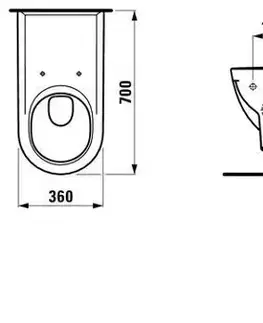 Záchody Laufen Pro Liberty Závěsné WC, 700x360 mm, s LCC, bílá H8209544000001