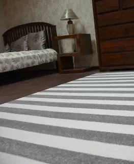 Koberce a koberečky Dywany Lusczow Kusový koberec SKETCH WILLIAM šedý/bílý - pruhovaný, velikost 120x170