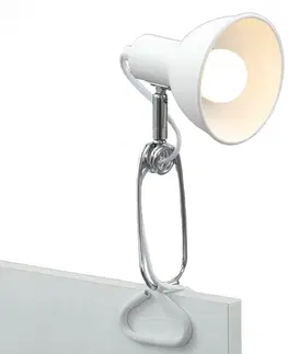 Stolní lampy s klipem BRILONER Svítidlo se svorkou 30,5 cm 1x E14 8W bílé BRI 2790-016