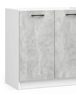 Kuchyňské dolní skříňky Ak furniture Kuchyňská skříňka pod dřez Olivie S 80 cm bílá/beton