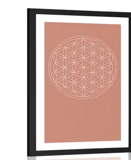 Motivy z naší dílny Plakát s paspartou nádherná Mandala