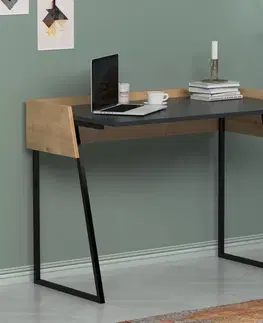 Kancelářské a psací stoly Psací stůl RONE antracit dub