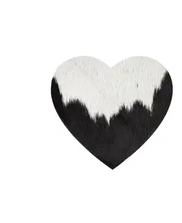 Prostírání Bílo-černý podtácek srdce Love z hovězí kůže Black - 14*14*0,3 cm Mars & More HOZHKZ