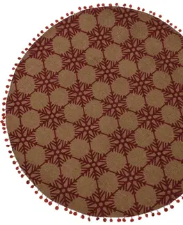 Koberce a koberečky Koberec kulatý Vločka červená, 90 cm