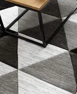 Koberce a koberečky Dywany Lusczow Kusový koberec ALTER Rino trojúhelníky šedý, velikost 120x170