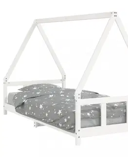 Dětské pokoje Dětská postel bílá 90 x 200 cm masivní borové dřevo