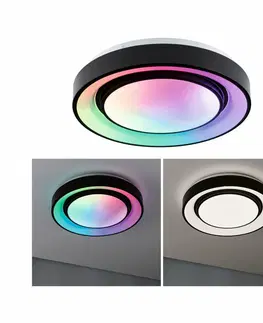 LED stropní svítidla PAULMANN LED stropní svítidlo Rainbow efekt duhy RGBW 230V 22W černá/bílá
