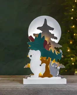 Vánoční vnitřní dekorace STAR TRADING LED světlo Forest Friends, lední medvěd mýval
