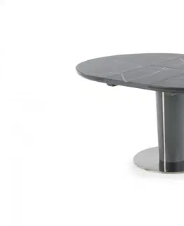 Jídelní stoly HALMAR Kulatý rozkládací jídelní stůl Richie šedý mramor