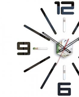 Nalepovací hodiny ModernClock 3D nalepovací hodiny Maxim černé