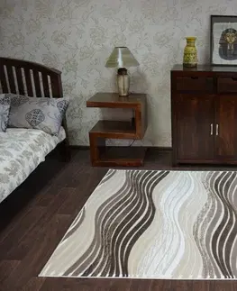 Koberce a koberečky Dywany Lusczow Kusový koberec ACRYLOVY YAZZ 1760 hnědý / tmavě béžový, velikost 133x190