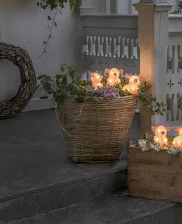 Venkovní dekorativní svítidla Konstsmide Season LED světelná figurka prasete, sada 5 kusů jako řetěz, růžová