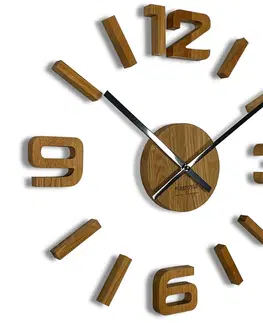 Nástěnné hodiny Unikátní dřevěné hodiny na zeď v barvě dub