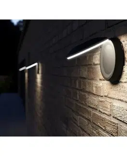 Zahradní lampy Panlux Venkovní nástěnné LED svítidlo Centro V šedá, IP54, 6 W