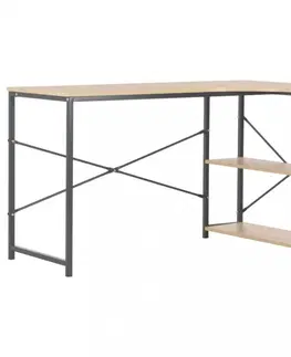 Pracovní stoly Rohový psací stůl 120x72 cm Dekorhome Černá / dub