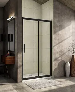 Sprchové kouty H K Luxusní posuvné sprchové dveře ALTO BLACK 106- 110x195cm L/P se Soft close zavíráním SE-ALTOBLACK110SET