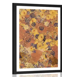 Abstraktní a vzorované Plakát s paspartou abstrakce inspirovaná G. Klimtem